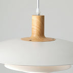 Valentina Modern LED Pendant Light White Wood Metal Bedroom