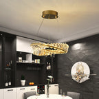 Kristy Modern Luxury Round Glass Chandelier, Gold