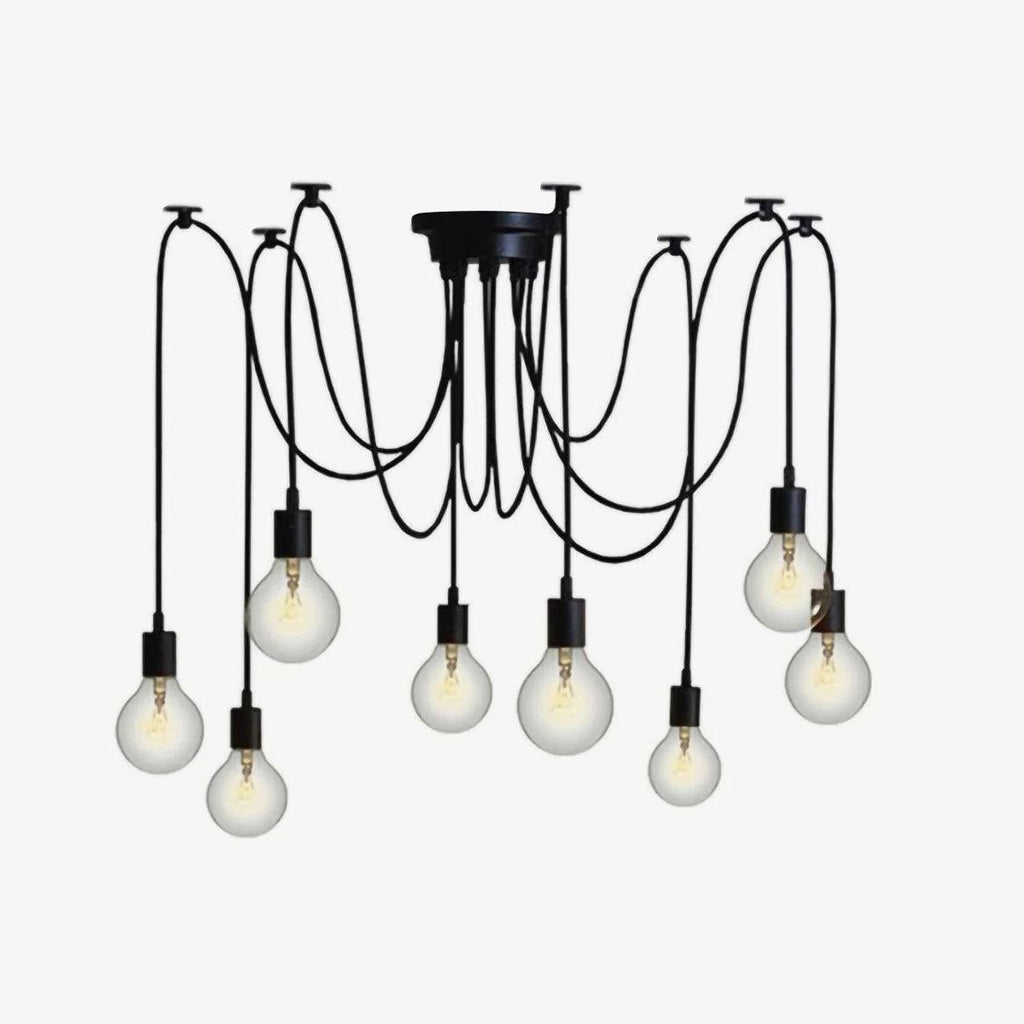 Silva Retro Country LED Spider Chandelier, Black/White