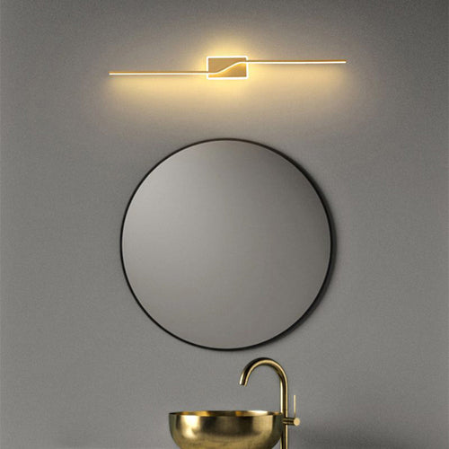 Arisha Luxury Curved Linear Metal Wall Lamp, Gold