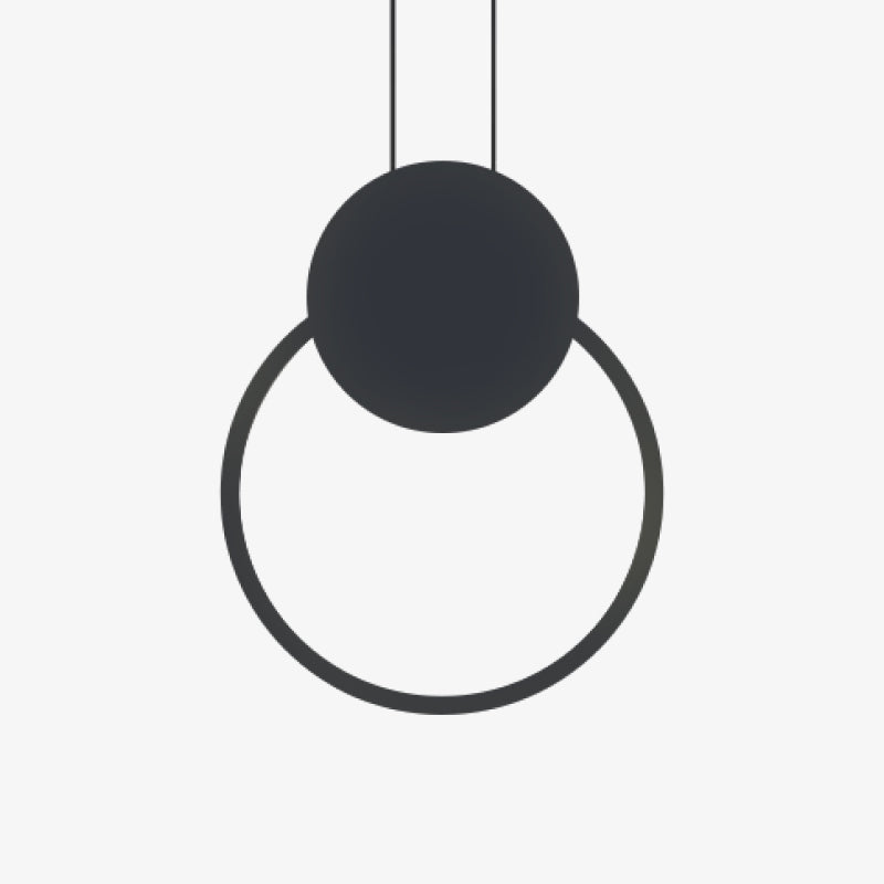Doria Modern LED Pendant Light Black/White Metal Living Room
