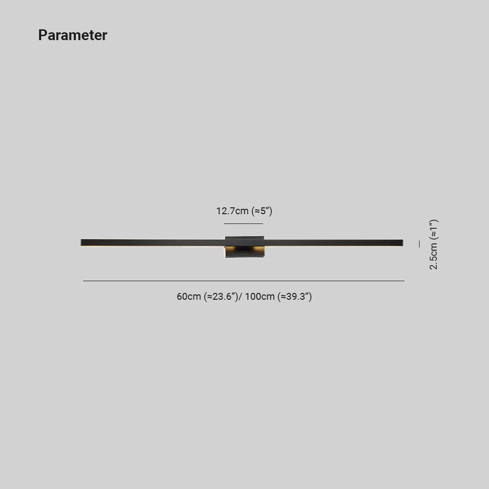 Arisha Minimalist Bar Black Metal Wall Lamp