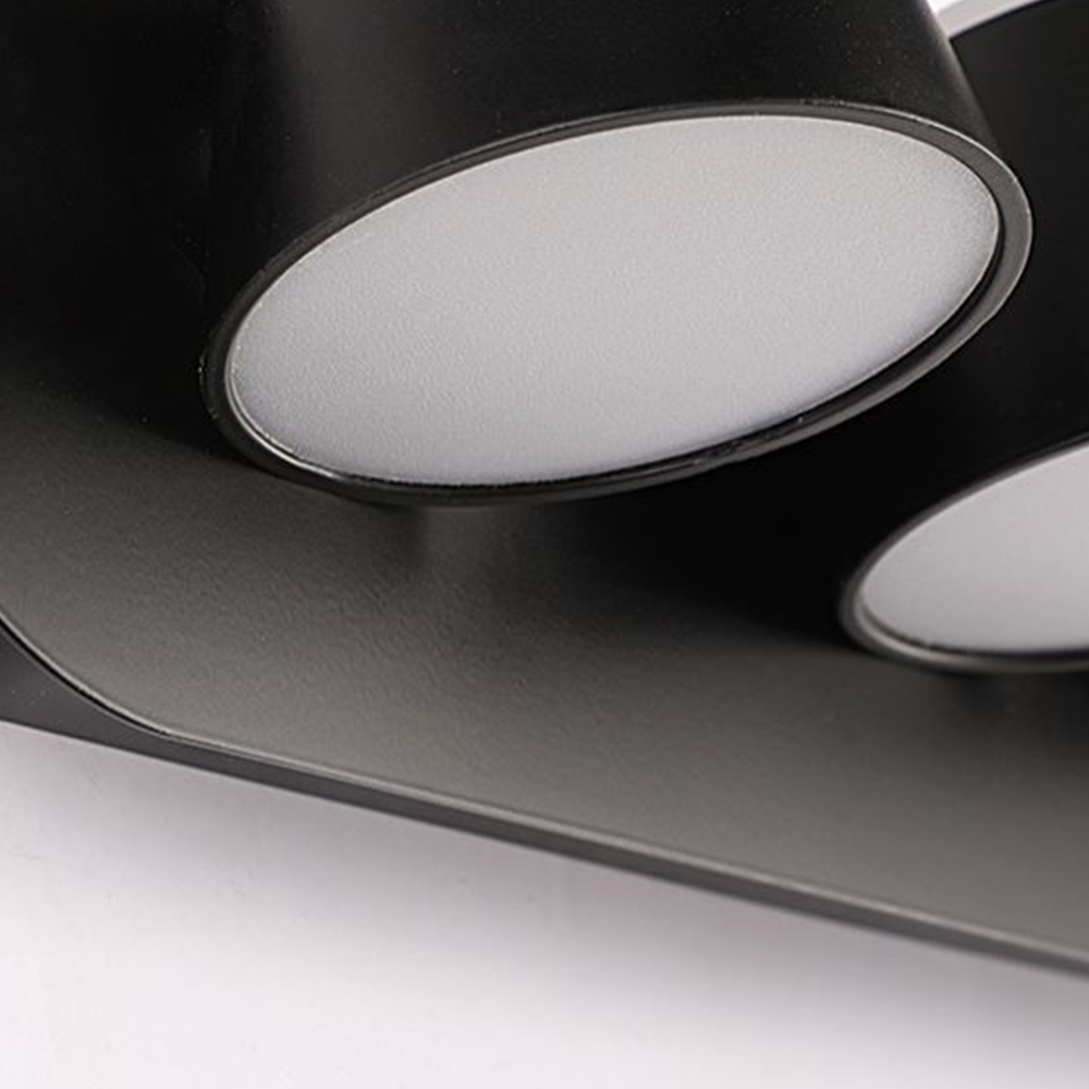 Arisha Modern Cylindrical Metal Mirror Front Wall Lamp, Black