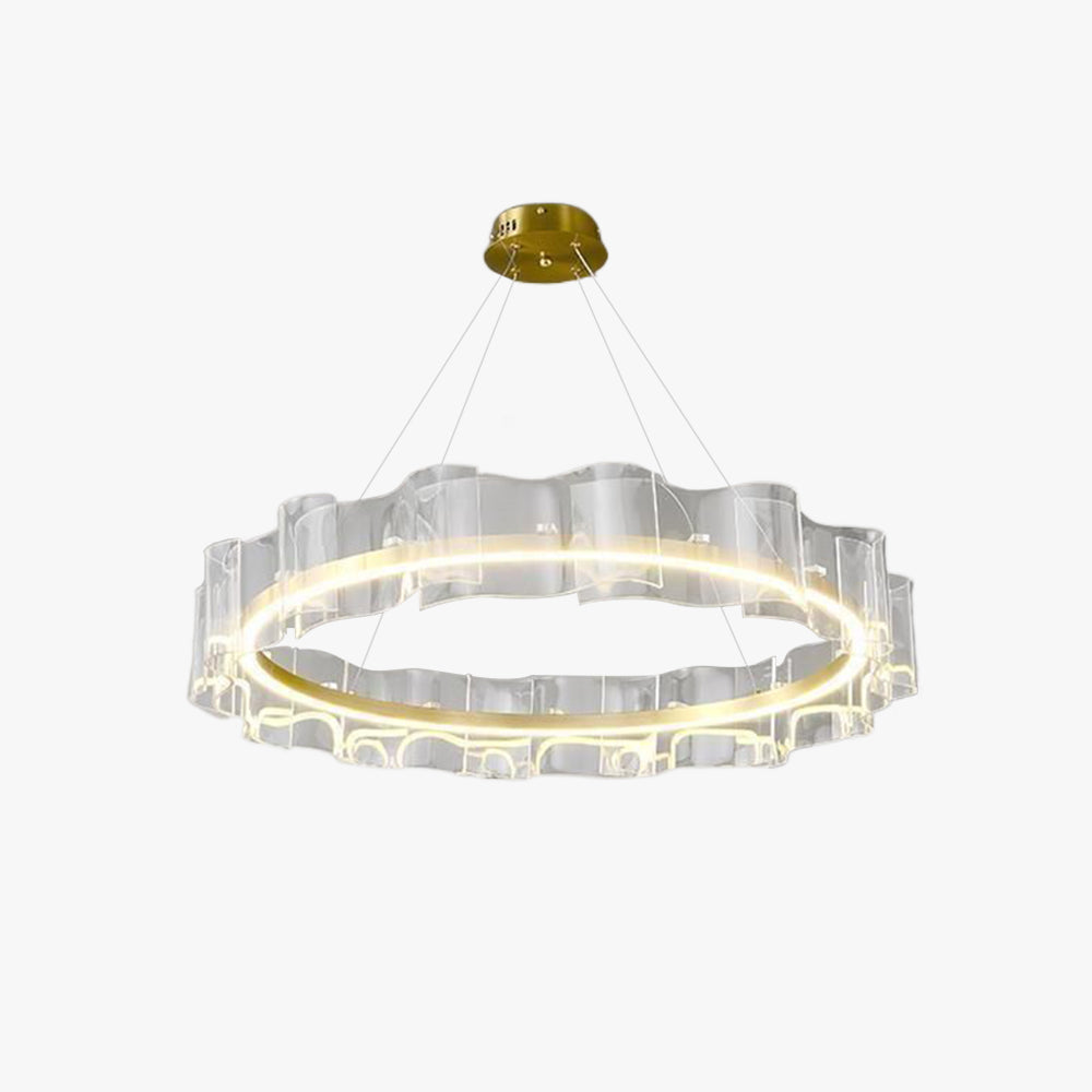 Arisha Creative Ring Metal/Arcylic Pendant Light, Gold