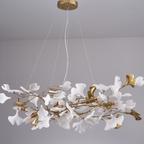 Olivia Luxury Ceramic Chandelier Large Foyer, Gingko leaf, Living Room