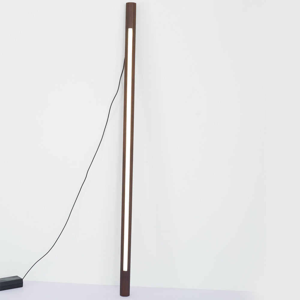 Ozawa Minimalist Linear Floor Lamp, Wood/, Living Room