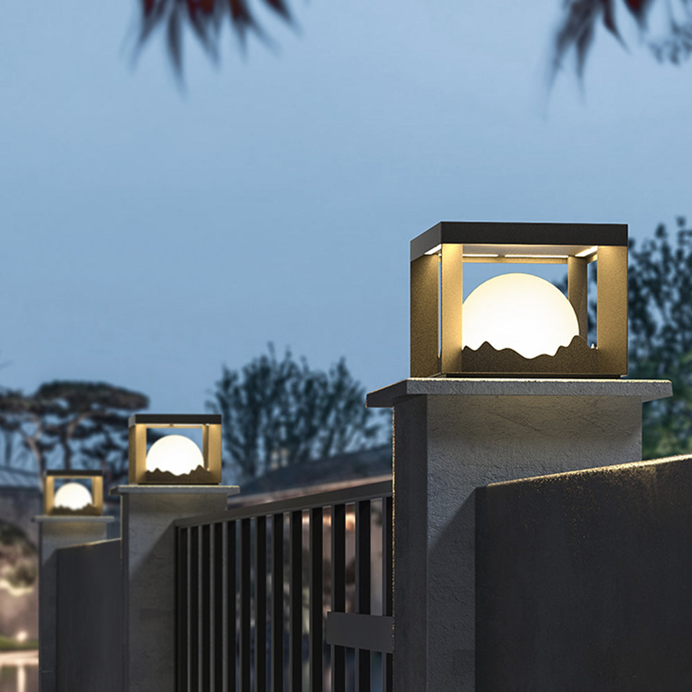 Ray Modern Mountain Metal Outdoor Lamp, Warm Light