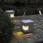 Ray Simple Cube Solar/Rechargeable Metal Floor Lamp, Black