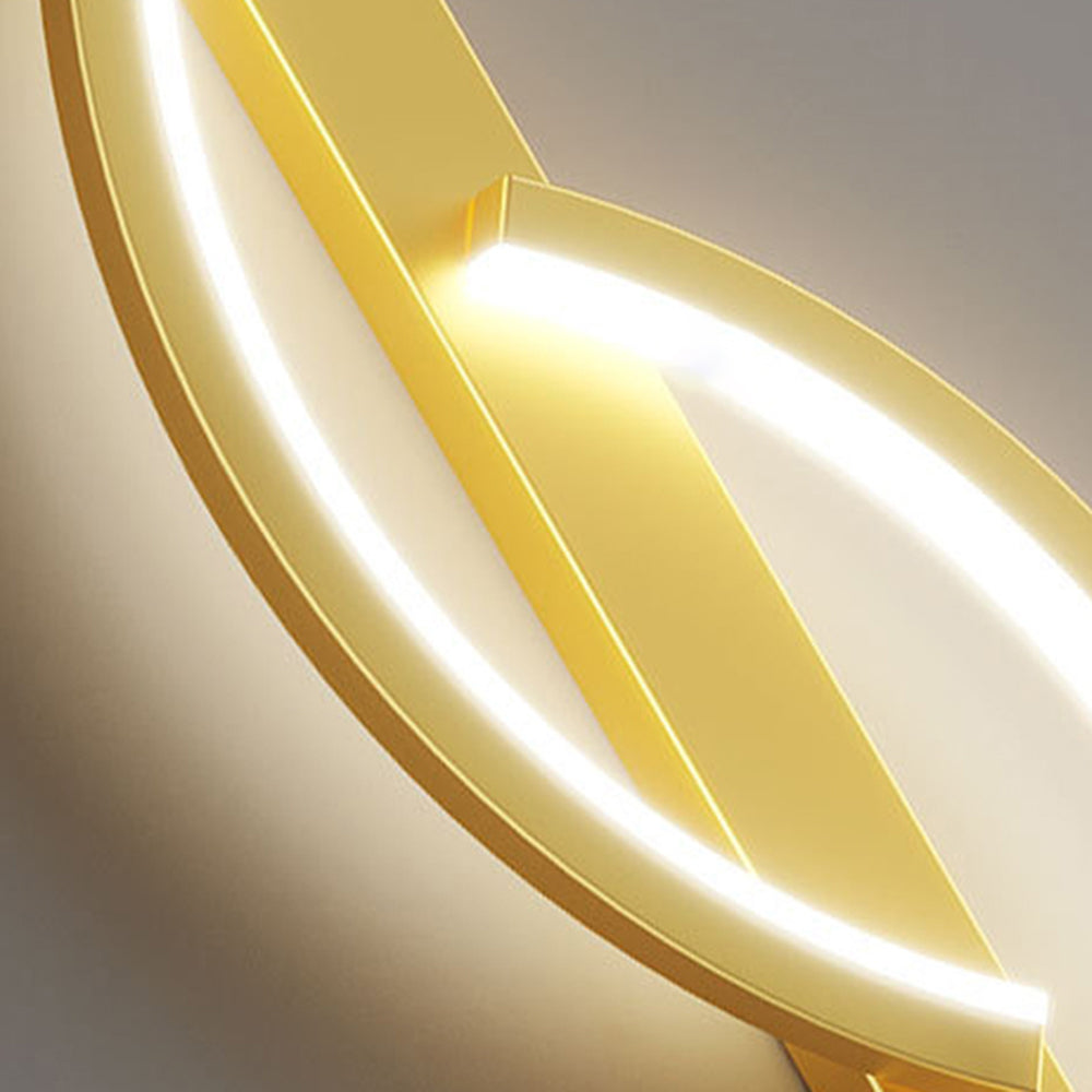 Lumor Modern Linear Wave Bedroom Wall Lamp, Black/Gold