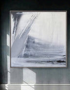 Gray White Minimalist Abstract Oil Painting