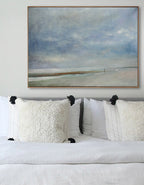 Misty Coastal Walk Abstract Painting Horizontal