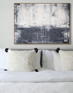 Minimalist Gray Two-Tone Abstract Painting