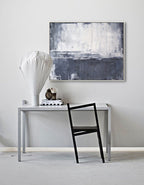 Gray White Minimalist Abstract Oil Painting