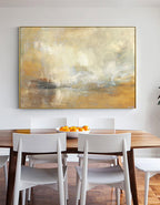 Neutral Beige Landscape Oil Painting
