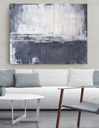 Gray White Minimalist Abstract Oil Painting