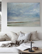 Misty Coastal Walk Abstract Painting Horizontal