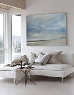 Misty Coastal Walk Abstract Painting Horizontal