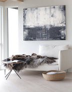Minimalist Gray Two-Tone Abstract Painting