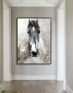 Monochrome Horse Portrait Painting