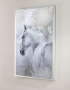Neutral White Horse Oil Painting Hand Painted