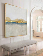 Minimalist Gold Leaf Abstract Landscape Painting