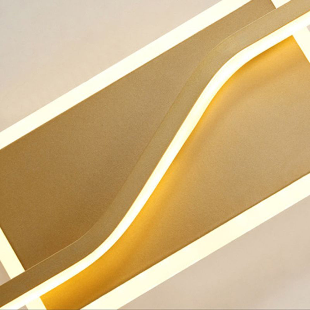 Arisha Luxury Curved Linear Metal Wall Lamp, Gold