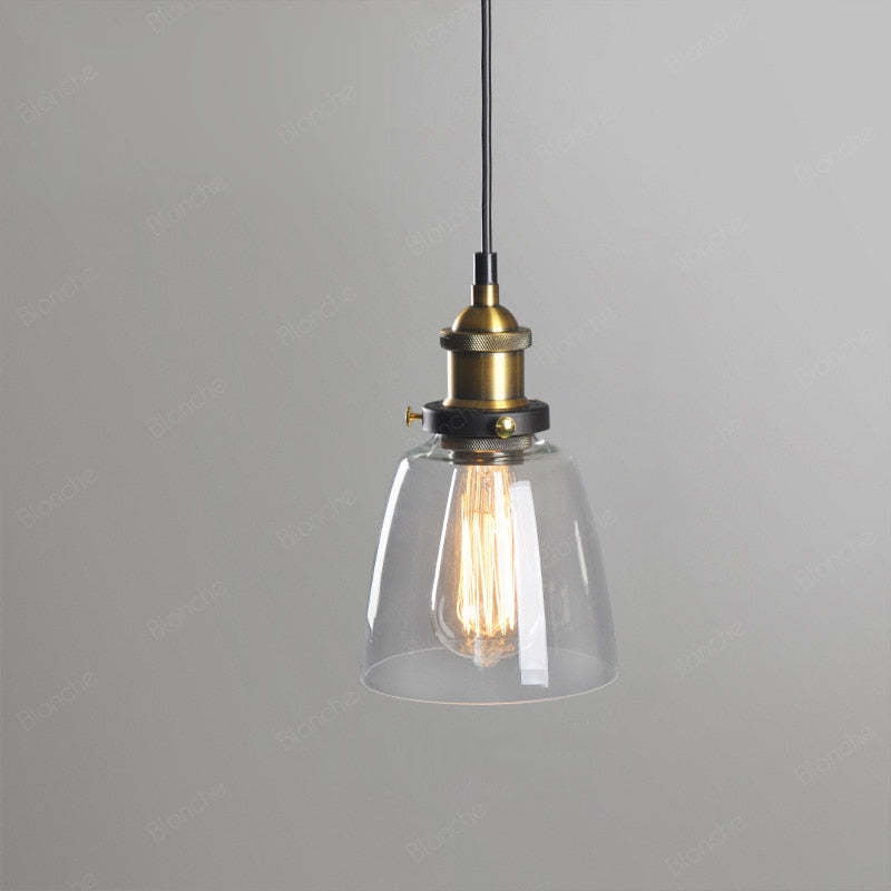 June Industrial Glass Pendant Light Clear/Amber/Smoke Grey