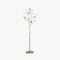 Olivia Floor Lamp Leaf Artistic, Ceramic/Metal, White/Gold, Study