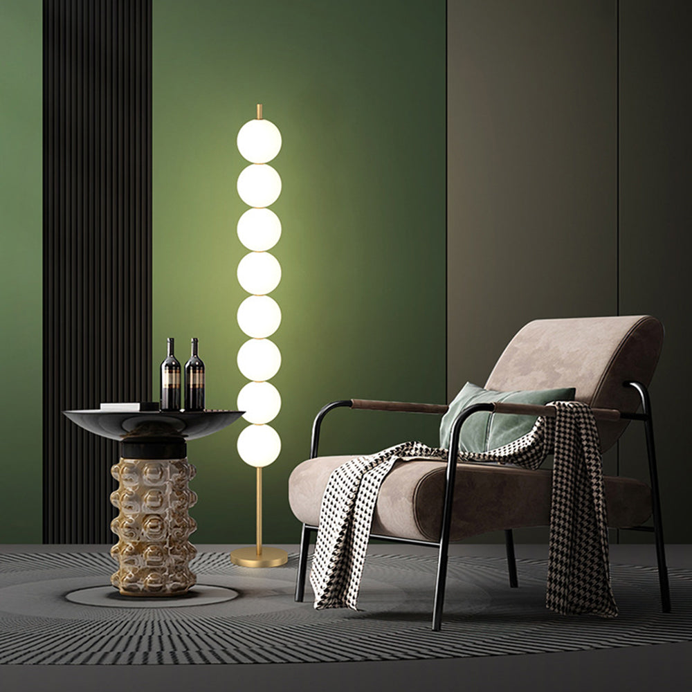 Mira Modern Candy /etal Floor Lamp, Brass