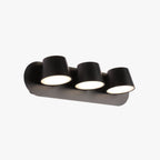 Arisha Modern Cylindrical Metal Mirror Front Wall Lamp, Black