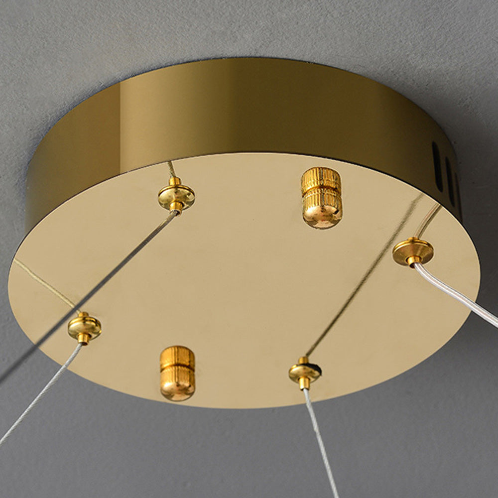 Kristy Modern Luxury Round Glass Chandelier, Gold