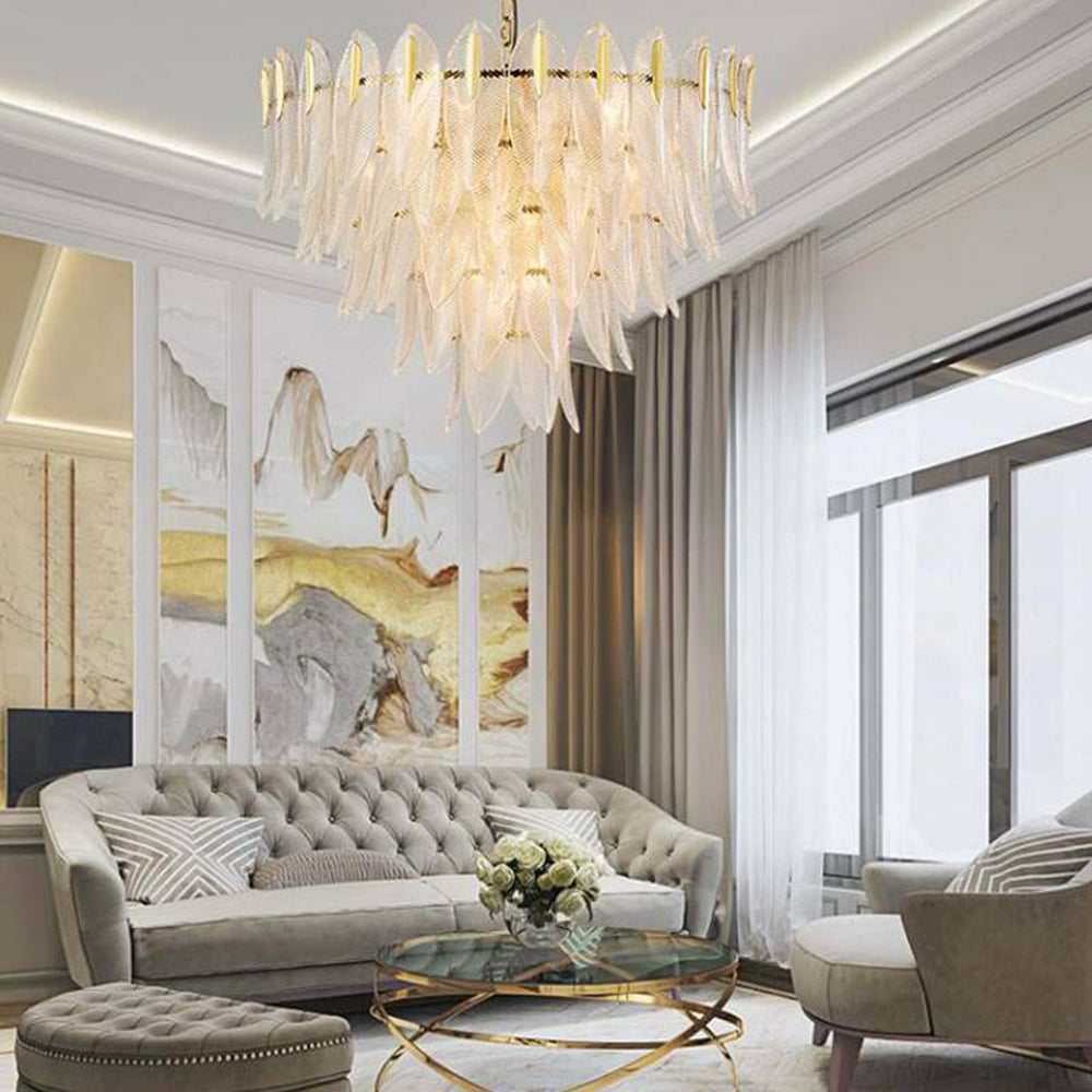Kristy Modern Gold Feather Chandelier, 3 Style