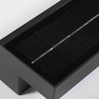 Ray Minimalist Solar Linear Outdoor Wall Lamp, Black