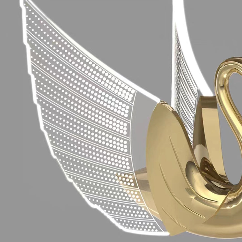 Arisha Art Deco Swan /Metal Wall Lamp, Gold/Rose Gold