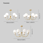 Valentina Modern Ball Bubble Metal/Glass Chandelier, Gold