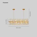 Arisha Luxury Lineal/Flower Chandelier, Gold, Metal/Crystal