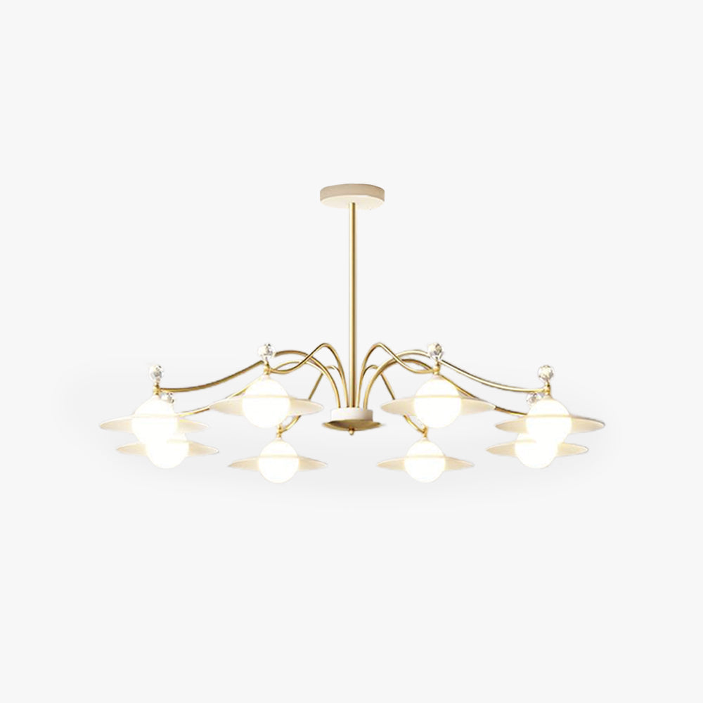 Arisha Blown Gold Chandelier, 6/8 Heads
