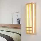 Muto Wall Lamp Rectangular Rustic, Wood/, Log Color, Bedroom