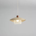 Arisha Modern LED Pendant Light Beige/Green/Wood Dining Room