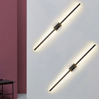 Arisha Minimalist Bar Black Metal Wall Lamp