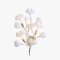 Olivia Decorative Flower in Golden White Ceramic Wall Lamp