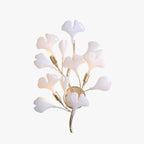 Olivia Decorative Flower in Golden White Ceramic Wall Lamp