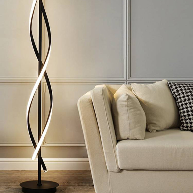 Mira Postmodern Linear Floor Lamp, Black/White