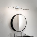 Arisha Minimalist Wave Linear Metal Wall Lamp, Black/White