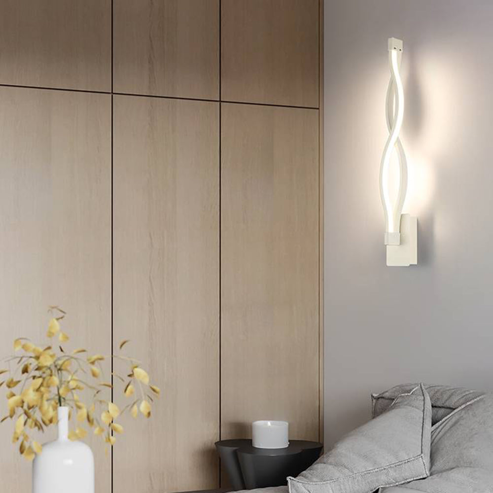 Arisha Wave Modern Simple Wall Lamp, Black & White
