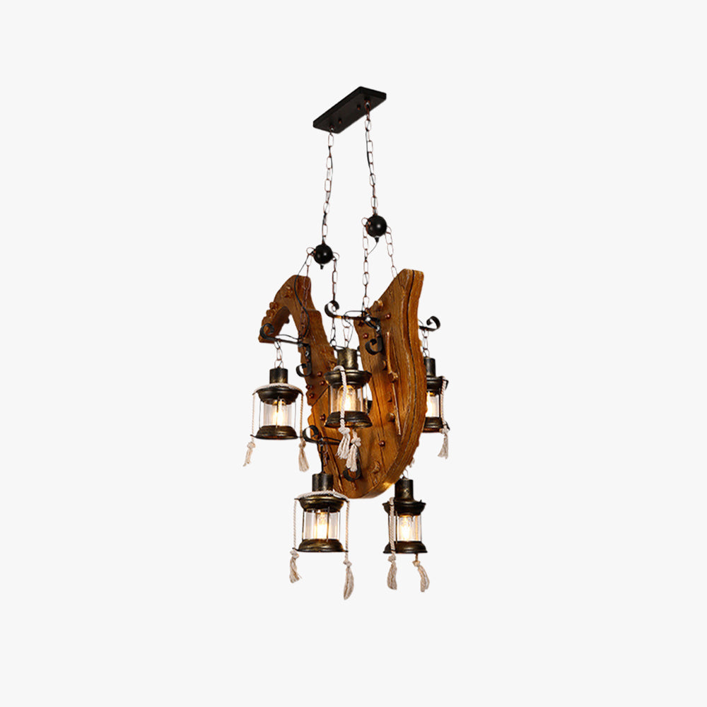 Epoch Retro Saxophone Metal/Wood Pendant Light, Walnut