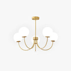 Valentina Modern Ball Bubble Metal/Glass Chandelier, Gold
