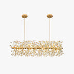 Arisha Luxury Lineal/Flower Chandelier, Gold, Metal/Crystal