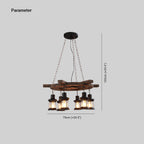 Epoch Retro Rudder Metal & Wood Pendant Light, 6 Heads