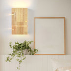 Muto Wall Lamp Rectangular Minimalist, Mounted Bedside, Wood, Bedroom